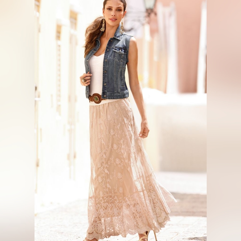 BOSTON PROPER Lace Maxi Skirt